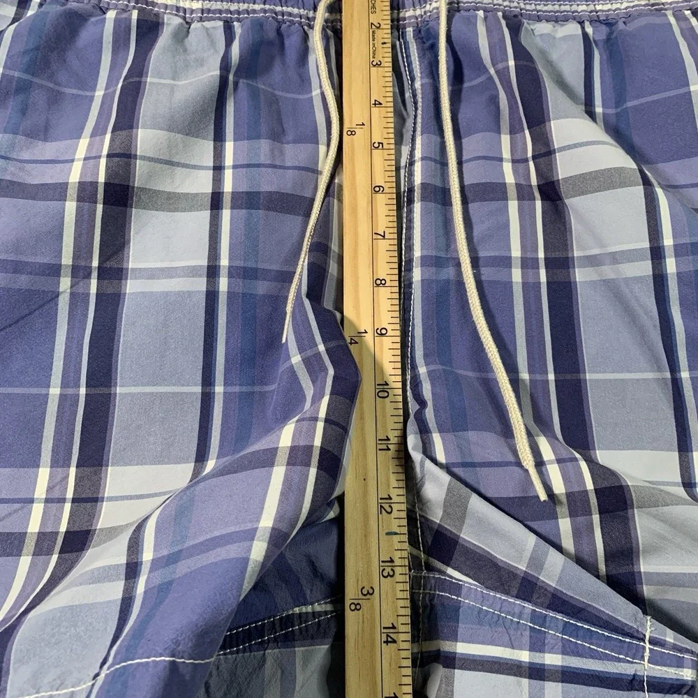 Vtg Polo Ralph Lauren Swim Trunks Mens XL Blue Plaid Mesh Lined Y2K 4 In